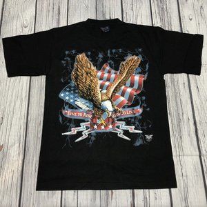 Vintage 2001 Live To Ride Ride To Live Eagle Vintage T-Shirt Medium Black